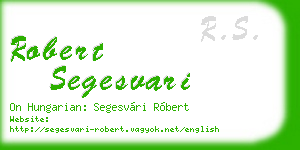 robert segesvari business card